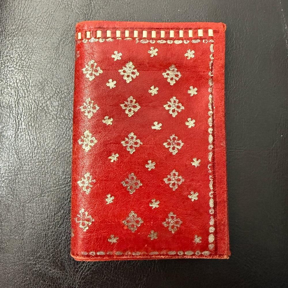Vintage Slim Hand Tooled and Embossed Tooled Soft Leather Bifold Wallet